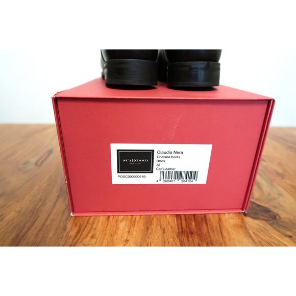 SCAROSSO Claudia Nera Leather Chelsea Boot w/Box Made Italy FARFETCH 38 8 $495 - Picture 5 of 10